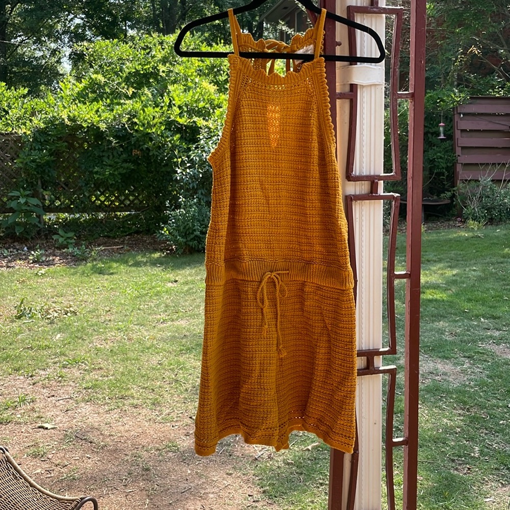 Yellow knit romper